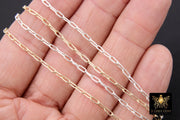 925 Sterling Silver Paperclip Chain, 5.4 mm 14 K Gold Filled Rectangle Drawn Chains, Unfinished Oval Chains