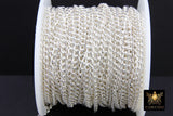 925 Sterling Silver Curb Chain, 5 mm Curb Chain CH# 834, Unfinished Flat Curb Jewelry Chain