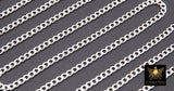 925 Sterling Silver Curb Chain, 5 mm Curb Chain CH #834, Unfinished Flat Curb Jewelry Chain