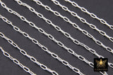 925 Sterling Silver Paperclip Chain, 5.4 mm 14 K Gold Filled Drawn Chains CH #854, Unfinished Rectangle Oval Chains CH #754