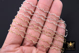 925 Sterling Silver Bar Jewelry Chains, 14 K Gold Filled U Bars and CH# 823, Wavy Unfinished Chain