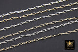 925 Sterling Silver Paperclip Chain, 5.4 mm 14 K Gold Filled Drawn Chains CH #854, Unfinished Rectangle Oval Chains CH #754