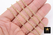 14 K Gold Filled Rolo Chains, 3.7 mm Thick Unfinished Rolo CH# 764, Belcher By The Foot