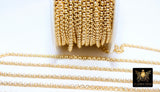 14 K Gold Filled Rolo Chains, 2.2 mm 925 Sterling Silver CH #762, Thick Unfinished