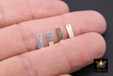 925 Sterling Silver Rectangle Charms, Gold Quality Tags #2806, 3 x 8 mm 14 K Gold Filled Stamped 14 20