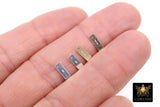 925 Sterling Silver Rectangle Charms, Gold Quality Tags #2806, 3 x 8 mm 14 K Gold Filled Stamped 14 20