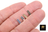 925 Sterling Silver Rectangle Charms, Gold Quality Tags # 2806, 3 x 8 mm 14 K Gold Filled Stamped 14 20