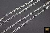 925 Sterling Silver Heart Chains, 3.8 mm Silver Dainty or Flat Heart Shaped Chain CH# 816, Unfinished Designer Jewelry Chain