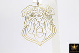 Bulldog Charm, Gold Georgia Bulldogs AG #3323, Animal Head Charms