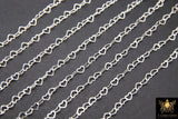 925 Sterling Silver Heart Chains, 3.8 mm Silver Dainty or Flat Heart Shaped Chain CH #816, Unfinished Designer Jewelry Chain