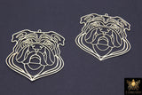 Bulldog Charm, Gold Georgia Bulldogs AG #3323, Animal Head Charms