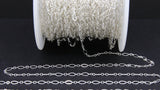 925 Sterling Silver Paperclip Jewelry Chains, 4.8 mm 14 K Gold Filled CH# 805, Drawn Flat Rolo