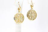 St. Benito Charms, 17 mm Gold Cross St. Benedict Charm #502, Round Medallion Medals Charms