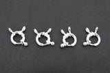 925 Sterling Silver Spring Ring Clasps, 10.8 mm Large Bolt Clasp # 640, 2 Strand Necklace Clasps