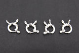 925 Sterling Silver Spring Ring Clasps, 10.8 mm Large Bolt Clasp #640, 2 Strand Necklace Clasps