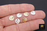 14 K Gold Filled Sand Dollar Charms, 9mm Small Beach Necklace #816, 925 Sterling Silver Ocean Dangle