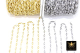 3mm Gold CZ Chain By The Yard, Silver Genuine Cubic Zirconia Chain CH# 560, By The Foot