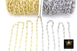 3mm Gold Mixed CZ Chain By The Yard, Silver Genuine Cubic Zirconia Chain CH# 560, By The Foot