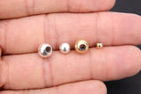 925 Sterling Silver Slider Beads, 14 K Gold Filled Dainty Chain Silicon Stopper Beads #2145, 4 mm 6 mm 8 mm