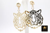 Gold Tiger Head Earrings, Gold Stud Earrings AG #2399, LSU Gameday Jewelry