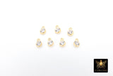 14 K Gold Filled CZ Charm, 3 mm Clear Round Charm with Jump Rings AG #3251, Birthday Permanent Jewelry