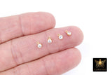 14 K Gold Filled CZ Charm, 3 mm Clear Round Charm with Jump Rings AG# 3251, Birthday Permanent Jewelry
