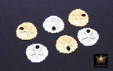 14 K Gold Filled Sand Dollar Charms, 9 mm Small Beach Necklace # 816, 925 Sterling Silver Ocean Dangle