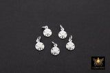 Silver Sand Dollar Charms, Tiny Beach Jewelry # 671, 6 x 8 mm Sterling Silver Starfish