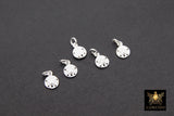Silver Sand Dollar Charms, Tiny Beach Jewelry # 671, 6 x 8 mm Sterling Silver Starfish