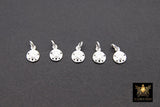 Silver Sand Dollar Charms, Tiny Beach Jewelry #671, 6 x 8 mm Sterling Silver Starfish