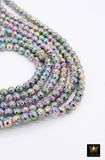 Multi Color Lava Rock Beads, Metallic Textured Plated Beads BS #48, Purple