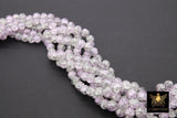 Clear and Purple Round Crystal Beads, Crackled Shimmery Glass Beads BS #122, size 8 mm