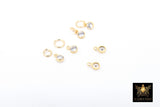 14 K Gold Filled CZ Charm, 3 mm Clear Round Charm with Jump Rings AG #3251, Birthday Permanent Jewelry