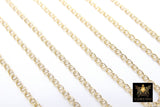 14 K Gold Filled Mariner Chain, 4.5 mm Anchor Sequin Flat Chains CH# 720, USA Unfinished Soda Tab Chain