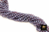 Purple Crystal Beads, Shimmery Faceted AB Crystal Rondelle Beads BS #293, sizes 8 x 6 mm