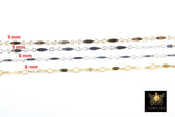 14 K Gold Filled Bar Jewelry Chains, 9.0 mm 925 Sterling Silver Dapped Bar CH# 830, Unfinished Long Short Chain CH# 736