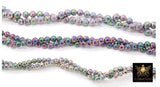 Multi Color Lava Rock Beads, Metallic Textured Plated Beads BS #48, Purple