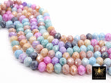 Multi Color Crystal Beads, Faceted Spring Easter Crystal Rondelle BS #261, Jewelry Spring Pastel Bead Strands