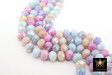 Multi Color Crystal Beads, Faceted Spring Easter Crystal Rondelle BS #261, Jewelry Spring Pastel Bead Strands