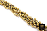 Gold LSU Tiger Beads, Electroplated Gold Crystal Beads BS #223, Rondelle size 7 x 10 mm