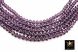 Purple Crystal Beads, Shimmery Faceted AB Crystal Rondelle Beads BS #293, sizes 8 x 6 mm