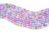 Multi Color Crystal Beads, 6 mm Faceted Spring Crystal Rondelle BS #255, Purple Aqua Jewelry Bead Strands