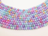 Multi Color Crystal Beads, 6 mm Faceted Spring Crystal Rondelle BS #255, Purple Aqua Jewelry Bead Strands