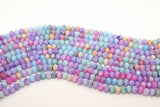 Multi Color Crystal Beads, 6 mm Faceted Spring Crystal Rondelle BS #255, Purple Aqua Jewelry Bead Strands