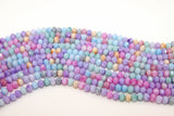 Multi Color Crystal Beads, 6 mm Faceted Spring Crystal Rondelle BS #255, Purple Aqua Jewelry Bead Strands