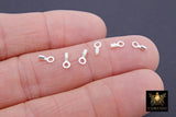 925 Sterling Silver Crimp End Caps, Silver Dainty Chain Necklace Crimps #823, 3.0 mm Ring and 1.0 mm ID Hole