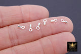925 Sterling Silver Crimp End Caps, Silver Dainty Chain Necklace Crimps # 823, 3.0 mm Ring and 1.0 mm ID Hole