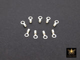 925 Sterling Silver Crimp End Caps, Silver Dainty Chain Necklace Crimps # 823, 3.0 mm Ring and 1.0 mm ID Hole