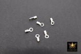 925 Sterling Silver Crimp End Caps, Silver Dainty Chain Necklace Crimps # 823, 3.0 mm Ring and 1.0 mm ID Hole