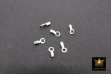 925 Sterling Silver Crimp End Caps, Silver Dainty Chain Necklace Crimps # 823, 3.0 mm Ring and 1.0 mm ID Hole